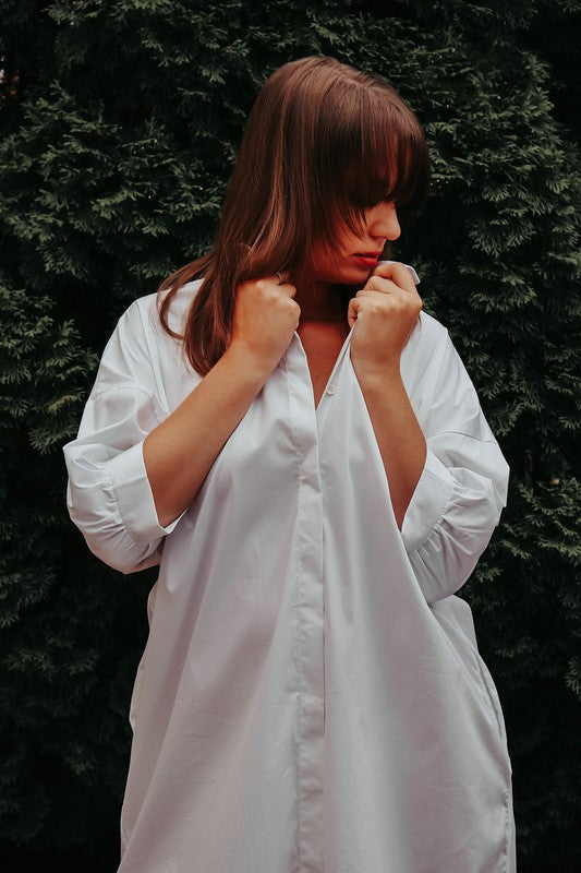 CASUAL SHIRT DRESS WITH POCKETS