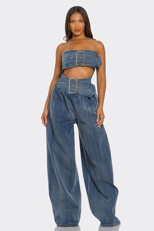 Denim Diva Belted Co-ord Set