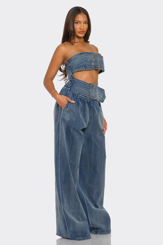 Denim Diva Belted Co-ord Set