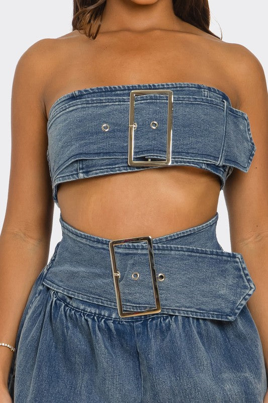 Denim Diva Belted Co-ord Set
