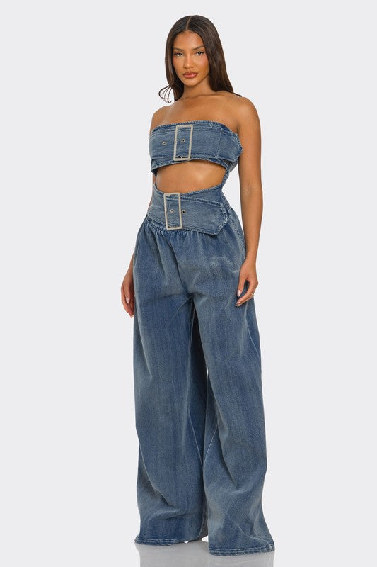 Denim Diva Belted Co-ord Set