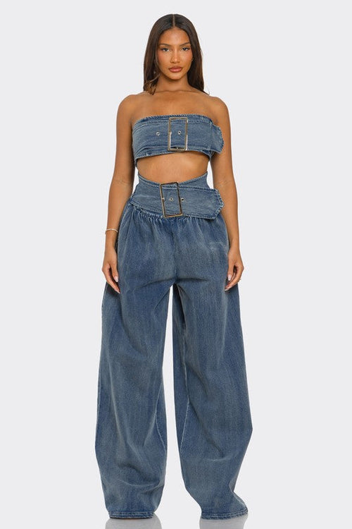Denim Diva Belted Co-ord Set