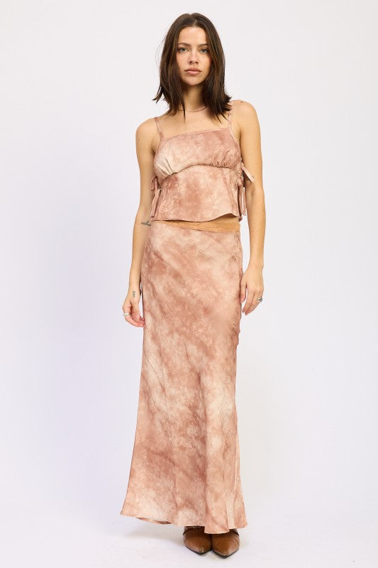 PRINTED TANK TOP WITH SIDE TIES