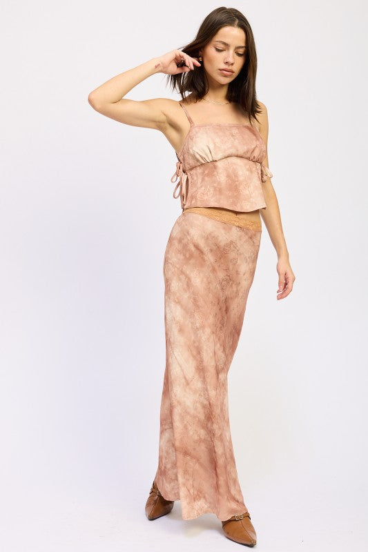 PRINTED TANK TOP WITH SIDE TIES