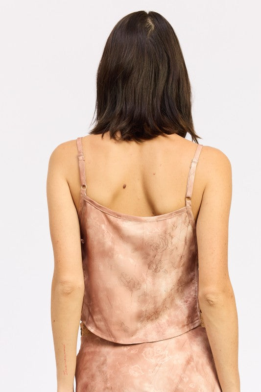 PRINTED TANK TOP WITH SIDE TIES