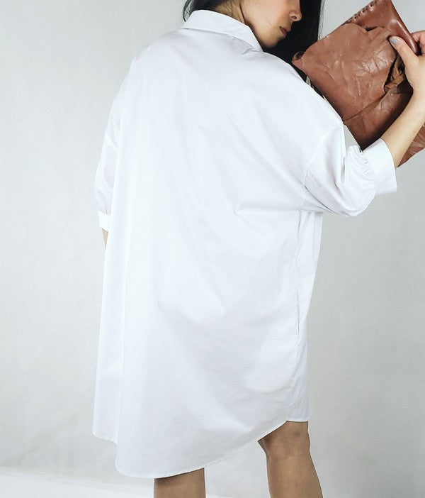 CASUAL SHIRT DRESS WITH POCKETS