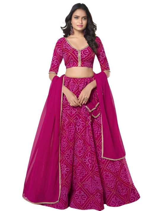 RUTBAA Pink Party Wear Lehenga Choli